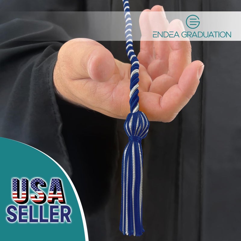 Endea Graduation Single Honor Cord Two-Color (Royal Blue/Silver) - Image 2